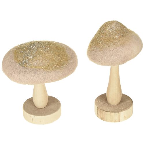 Floristik24 Seta decorativa de madera, fieltro con purpurina, decoración de mesa Adviento H11cm 4 piezas