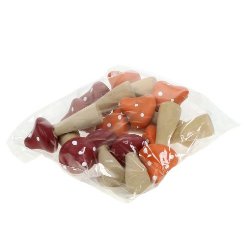 Floristik24 Setas decorativas rojo, naranja 5,5cm 12ud