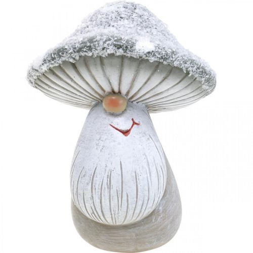 Floristik24 Deco figura de gnomo hongo gnomo hongo gris, blanco 7×9cm 2uds