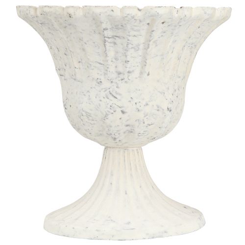 Floristik24 Taza Decorativa Cáliz de Metal Blanco Antiguo Shabby Chic Ø12cm H12cm