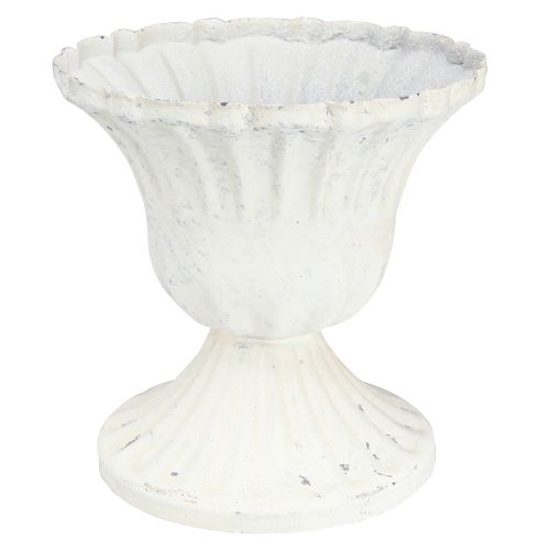 Floristik24 Taza Decorativa Shabby Chic Cáliz Blanco Ø8cm H8.5cm 2ud