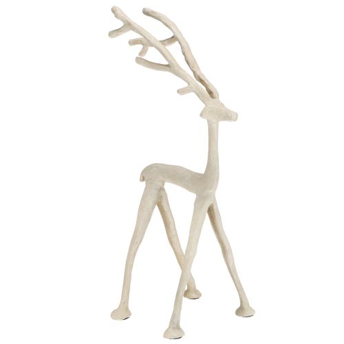 Floristik24 Figura decorativa de reno de metal con aspecto de arcilla gris, altura 35 cm.