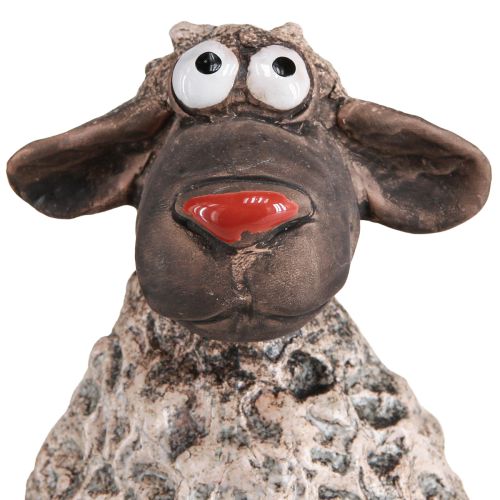 Artículo Figuras decorativas de Pascua de cerámica de ovejas marrón Al. 13,5 cm 2 piezas