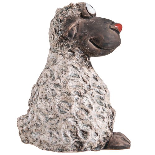 Artículo Figuras decorativas de Pascua de cerámica de ovejas marrón Al. 13,5 cm 2 piezas