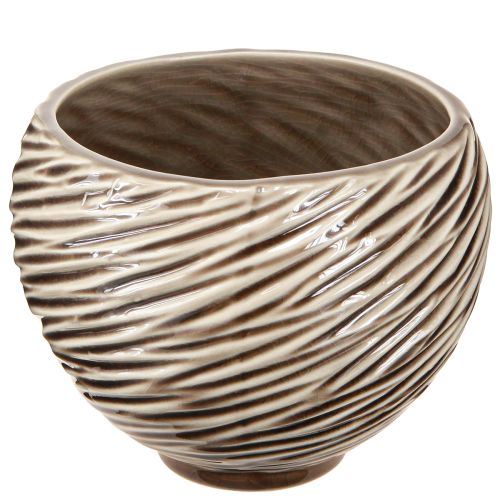 Floristik24 Cuenco Decorativo Maceta Cerámica Beige Marrón Ø15cm 2uds