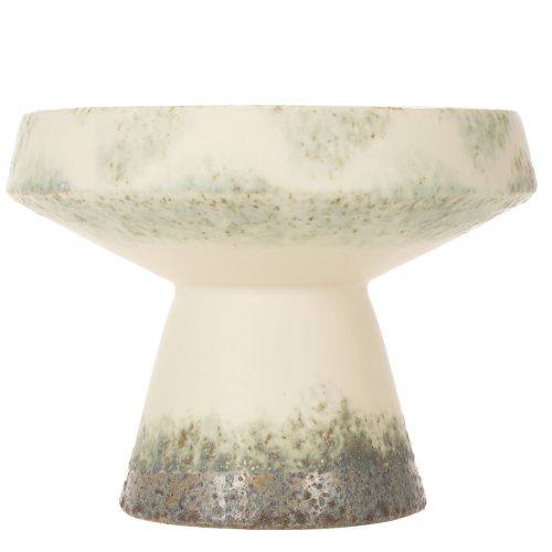 Bol decorativo de cerámica, color crema gris verdoso, Ø20cm, H16cm | Floristik24.es