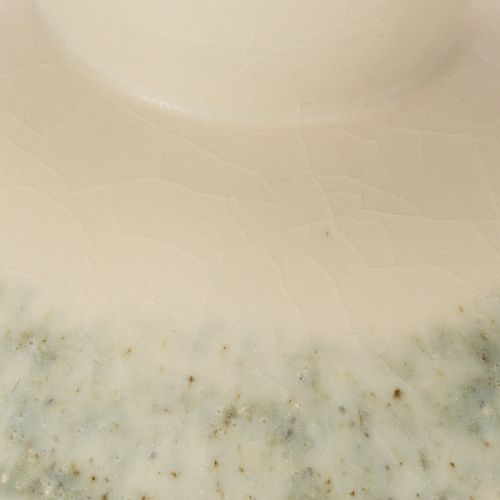 Bol decorativo de cerámica, color crema gris verdoso, Ø20cm, H16cm | Floristik24.es