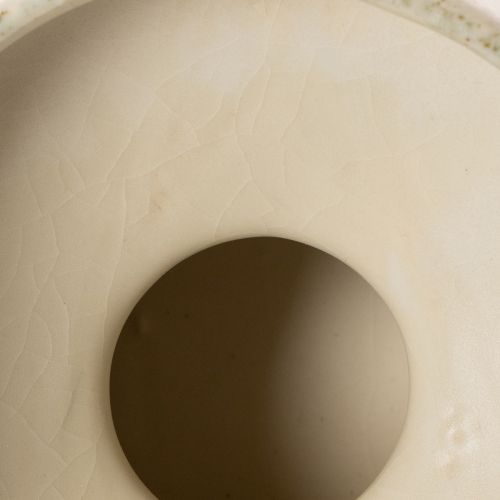 Bol decorativo de cerámica, color crema gris verdoso, Ø20cm, H16cm | Floristik24.es