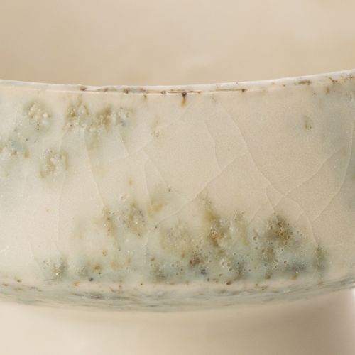 Bol decorativo de cerámica, color crema gris verdoso, Ø20cm, H16cm | Floristik24.es