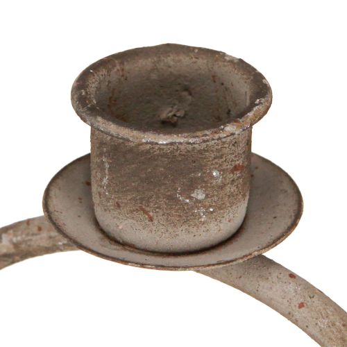 Artículo Cuenco decorativo con portavelas óxido gris antiguo Ø11cm H23,5cm
