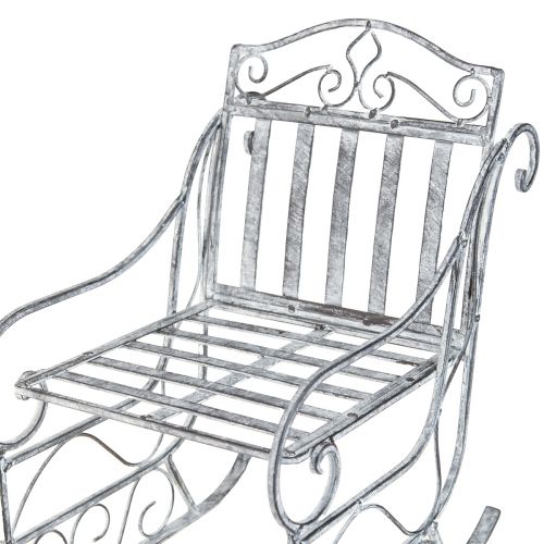 Floristik24 Trineo decorativo trineo blanco lavado metal 47×21×32,5cm