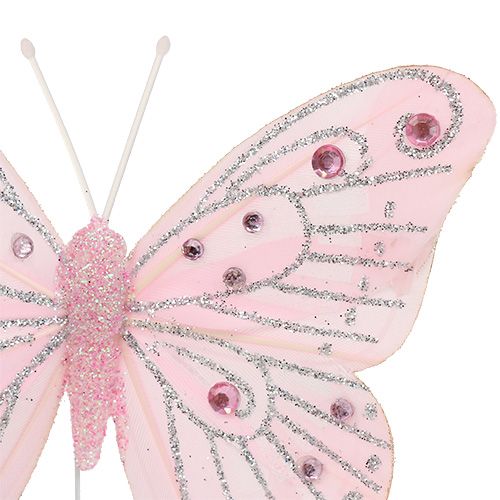 Artículo Deco Mariposa Rosa con mica 10.5cm 3pcs