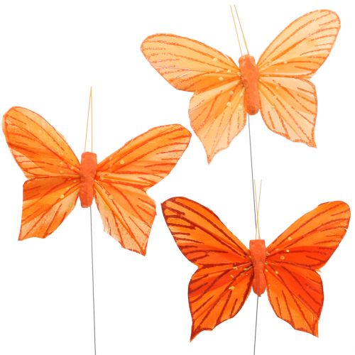 Mariposa decorativa naranja 12uds