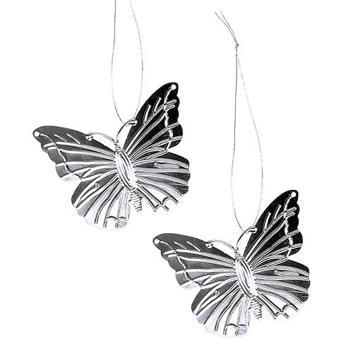 Floristik24 Mariposas decorativas para colgar plata 5cm 36pcs