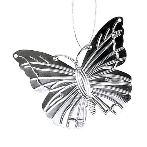 Artículo Mariposas decorativas para colgar plata 5cm 36pcs