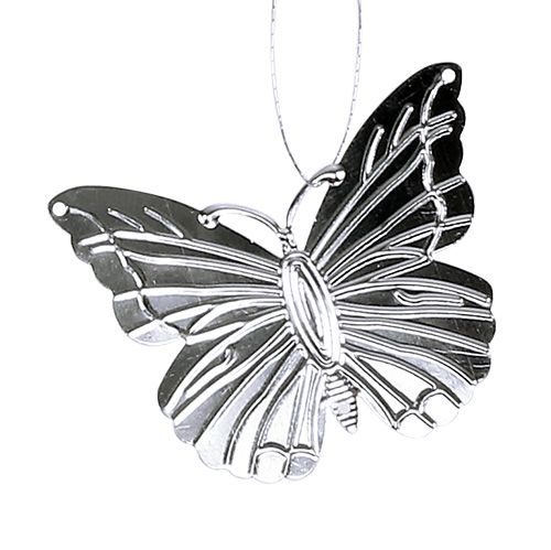 Floristik24 Mariposas decorativas para colgar plata 5cm 36pcs