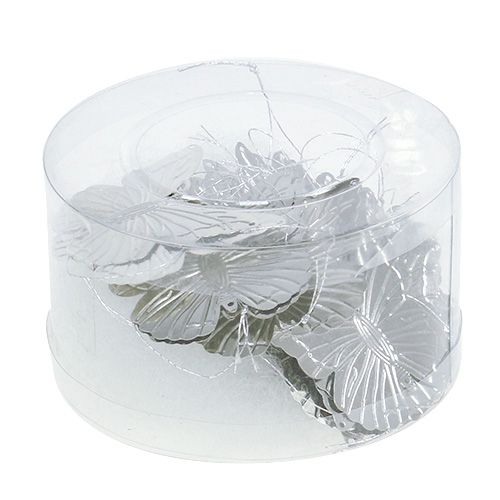 Floristik24 Mariposas decorativas para colgar plata 5cm 36pcs