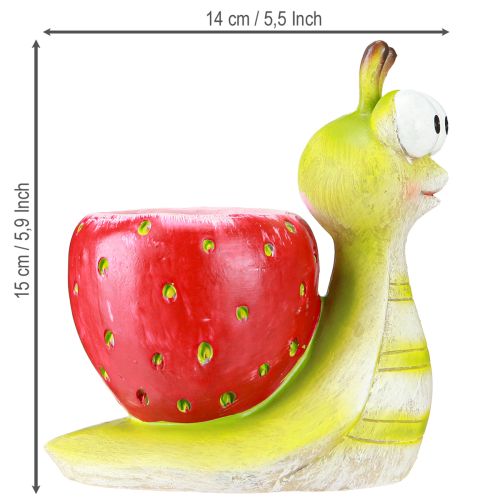 Artículo Maceta decorativa caracol fresa cerámica verde rojo 15,5cm