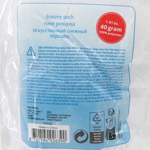 Artículo Cojín decorativo de nieve esponjoso nieve decorativa 40g