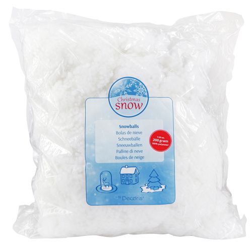 Artículo Copos de nieve decorativos algodón lana invierno blanco 200g