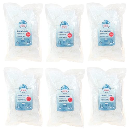 Artículo Copos de nieve decorativos, nieve artificial, esponjosos, 40 g × 6 piezas