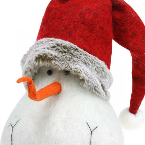 Floristik24 Deco muñeco de nieve con gorro Decoración Adviento Figura navideña Al.38cm