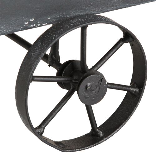 Artículo Jardinera decorativa tipo carretilla de metal antracita L 30 cm