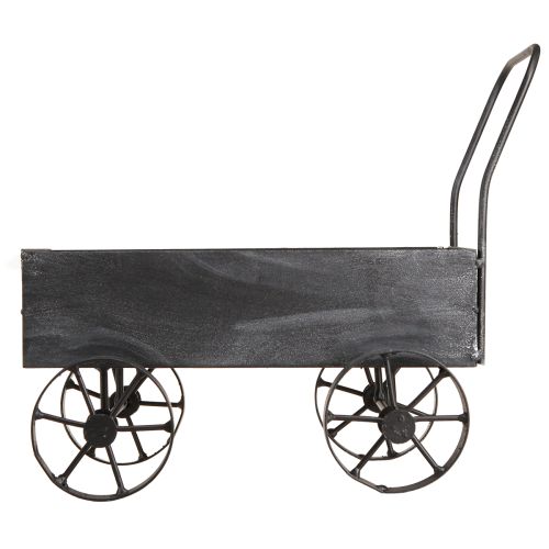 Artículo Jardinera decorativa tipo carretilla de metal antracita L 30 cm