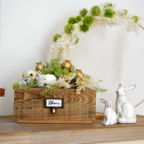 Floristik24 Cajones decorativos, jardinera, decoración de madera natural, aspecto antiguo L36/28/20cm juego de 3
