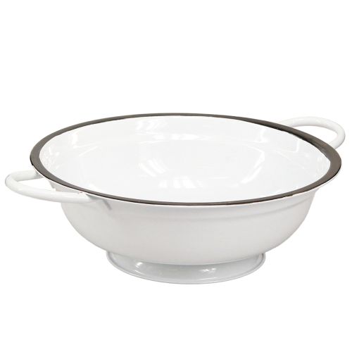 Floristik24 Cuenco Decorativo Metal Blanco Negro Vintage Ø20,5cm 3uds