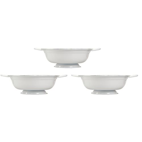 Artículo Cuenco Decorativo Metal Blanco Negro Vintage Ø20,5cm 3uds