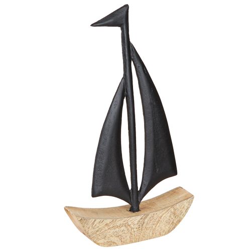 Floristik24 Velero decorativo de madera y metal Color negro A30,5cm