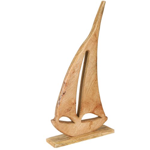 Artículo Decoración Velero Madera sobre Base Natural Marítimo H57,5cm