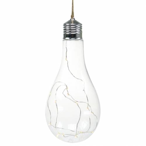 Floristik24 Lámpara incandescente decorativa con luz LED blanco cálido 20cm