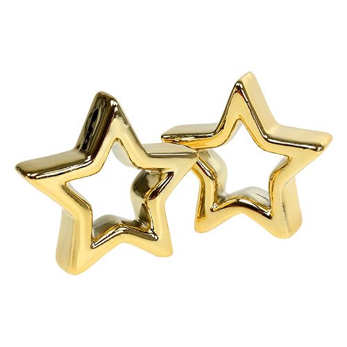 Floristik24 Deco Star Gold 6,5cm 6pcs