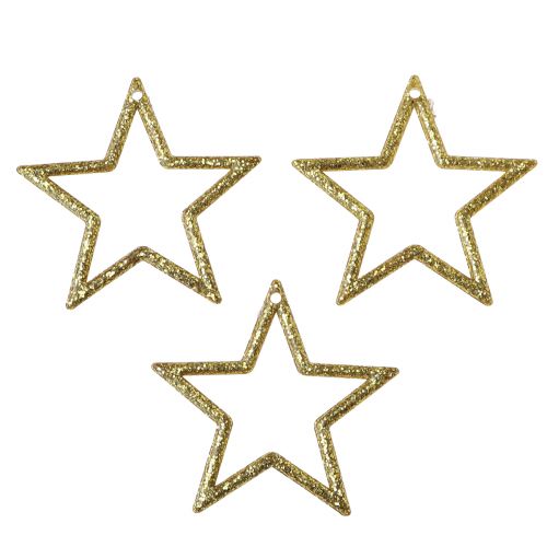 Estrella decorativa decoración de mesa con purpurina dorada Navidad 4,5 cm 120 piezas