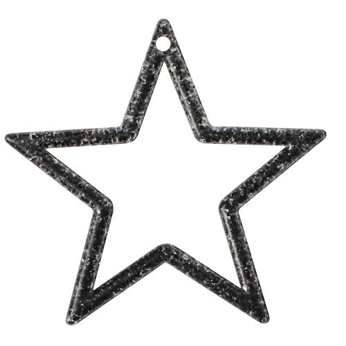 Artículo Estrella decorativa decoración de mesa con purpurina negra Navidad 4,5 cm 120 piezas