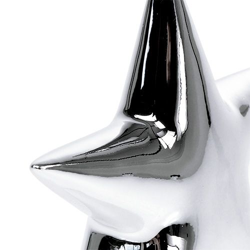 Floristik24 Deco estrella plateada de pie 12cm 2pcs