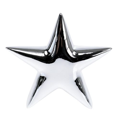 Floristik24 Deco estrella plateada de pie 12cm 2pcs