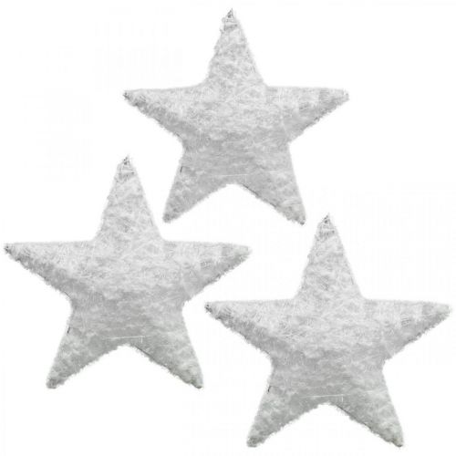 Floristik24 Decoración navideña estrella Decoración navideña estrella blanca H15cm 6pcs