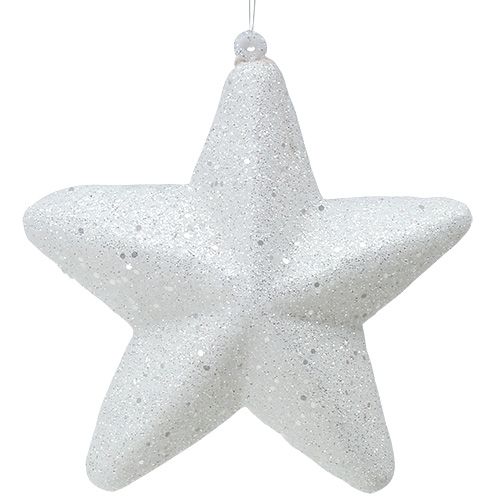 Floristik24 Deco estrella blanca para colgar 20cm