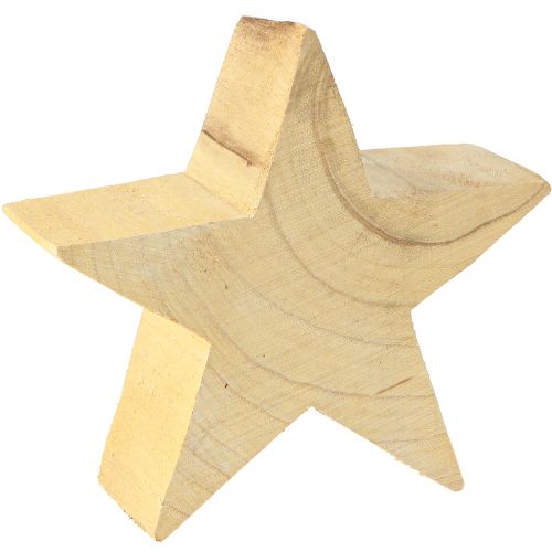 Floristik24 Estrella decorativa de madera Estrella de madera de Paulownia de pie 20cm