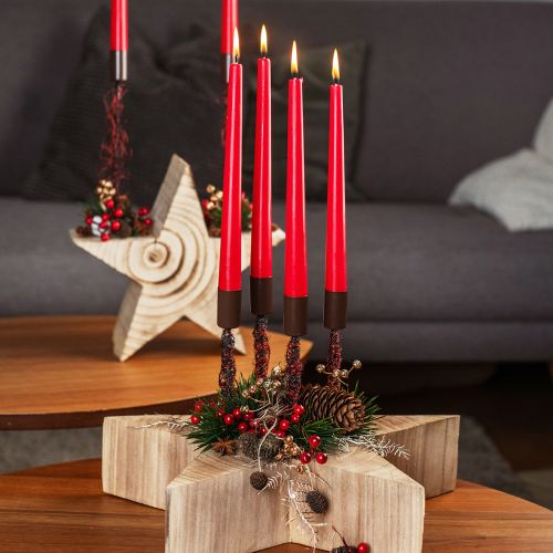 Estrella decorativa de madera Estrella de madera de Paulownia de pie 20cm | Floristik24.es