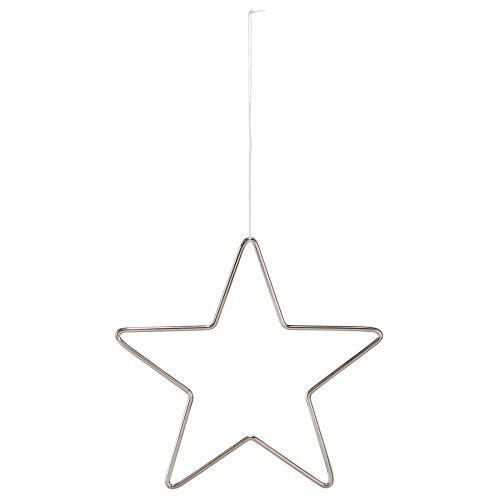 Artículo Estrella decorativa para colgar estrella navideña plateada Ø15cm 6 piezas