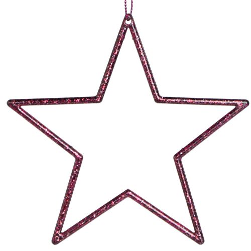 Artículo Estrellas decorativas Adornos para árboles de Navidad Berry Glitter Ø12cm 12 piezas