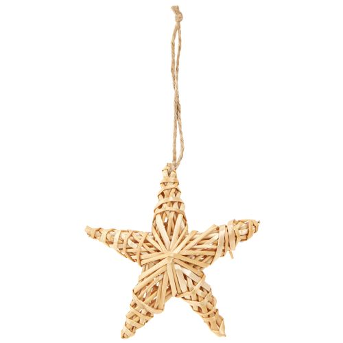 Artículo Estrellas decorativas para árbol de Navidad, ratán natural, 11 cm, 6 unidades