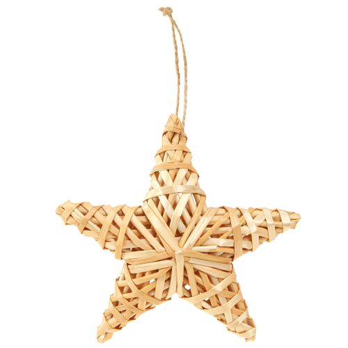 Artículo Estrellas decorativas para árbol de Navidad, estrellas de ratán, 14,5 cm, 3 piezas