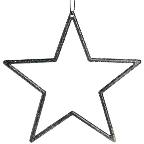 Artículo Estrellas decorativas para colgar adornos para árboles negro Ø12cm 12 piezas
