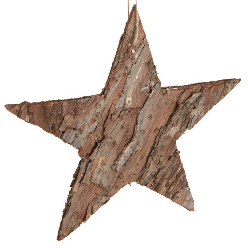 Artículo Estrellas decorativas para colgar hechas de corteza de pino estrellas de pino 20cm 3 piezas