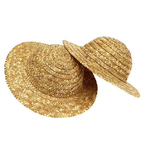 Floristik24 Sombrero decorativo de paja Ø16cm Natural 12St